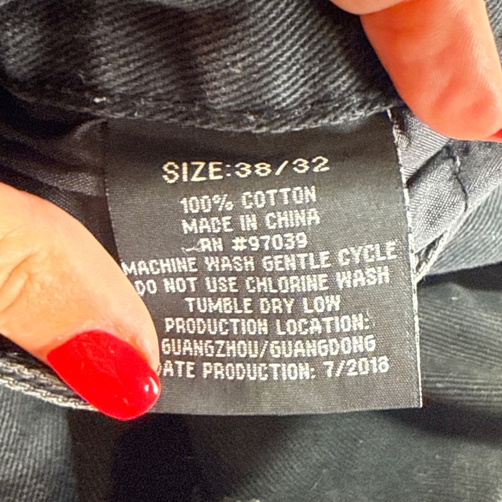 Demolition Premium Black Distressed Moto Biker Jeans Men's Size 38x32 - Picture 4 of 8